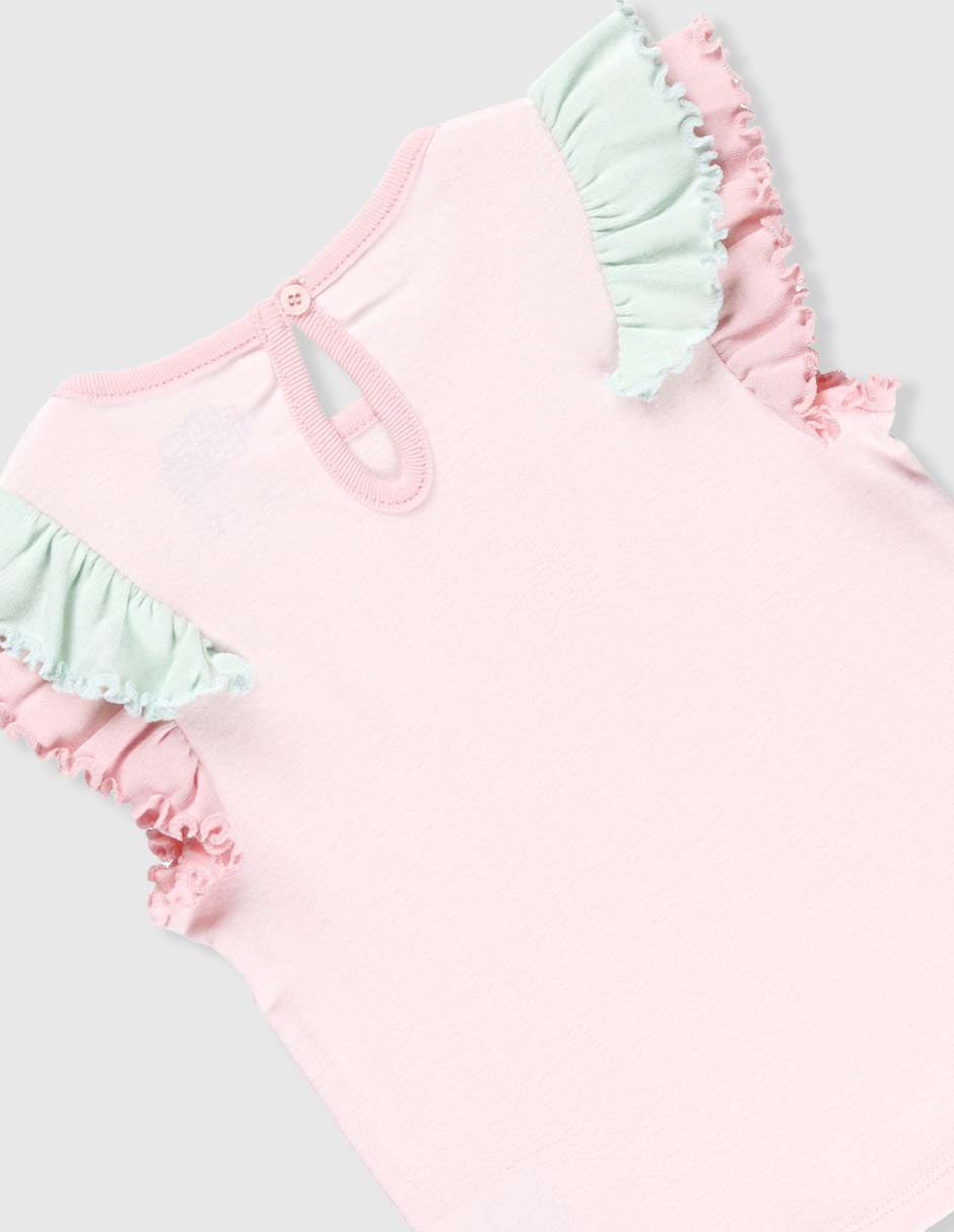 Playera manga corta para bebé niña