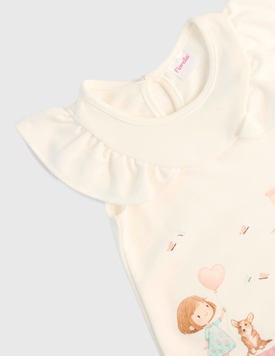 Vestido manga volantes para bebé niña
