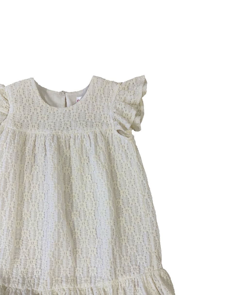 Vestido manga volantes para bebé niña 3