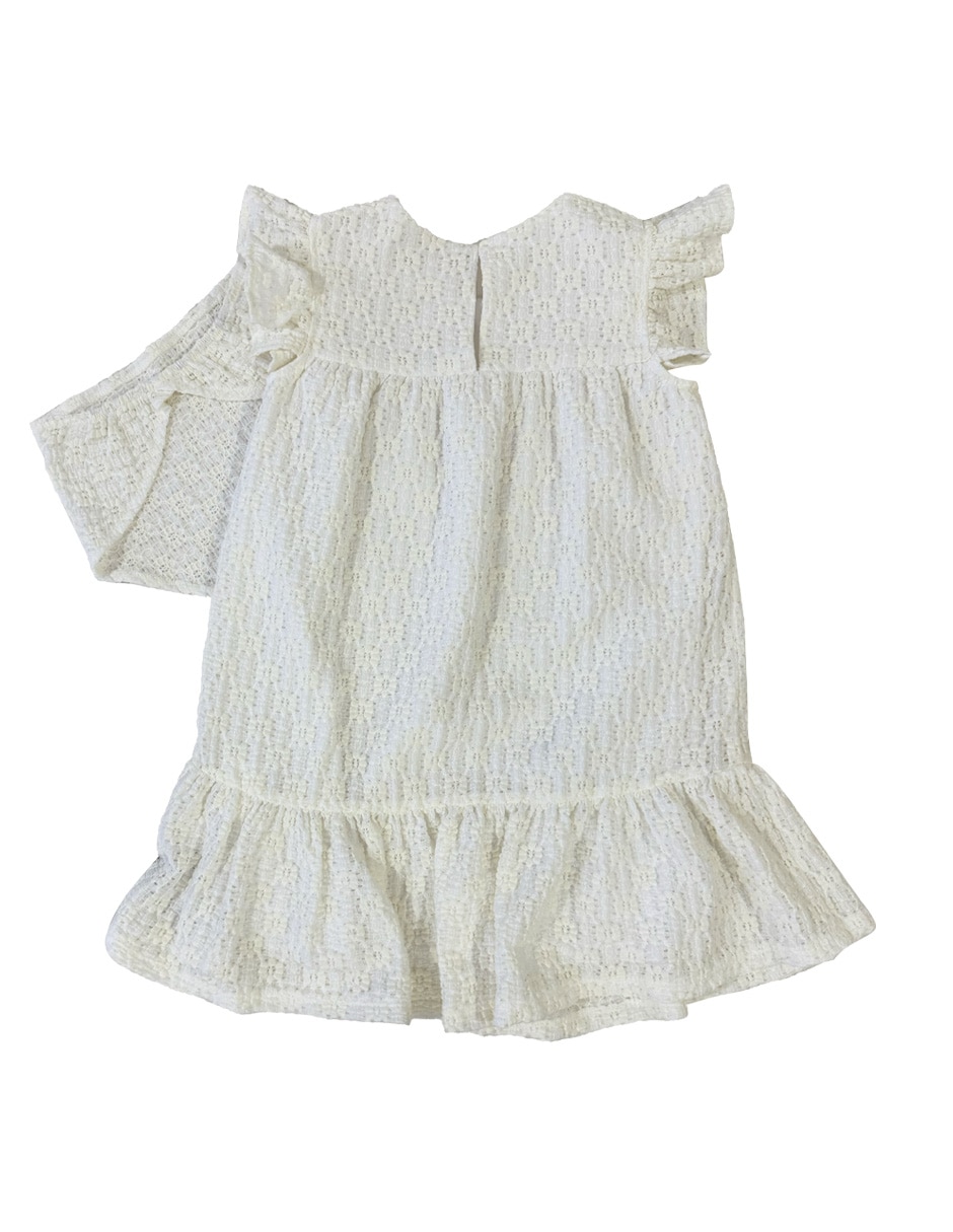 Vestido manga volantes para bebé niña 4