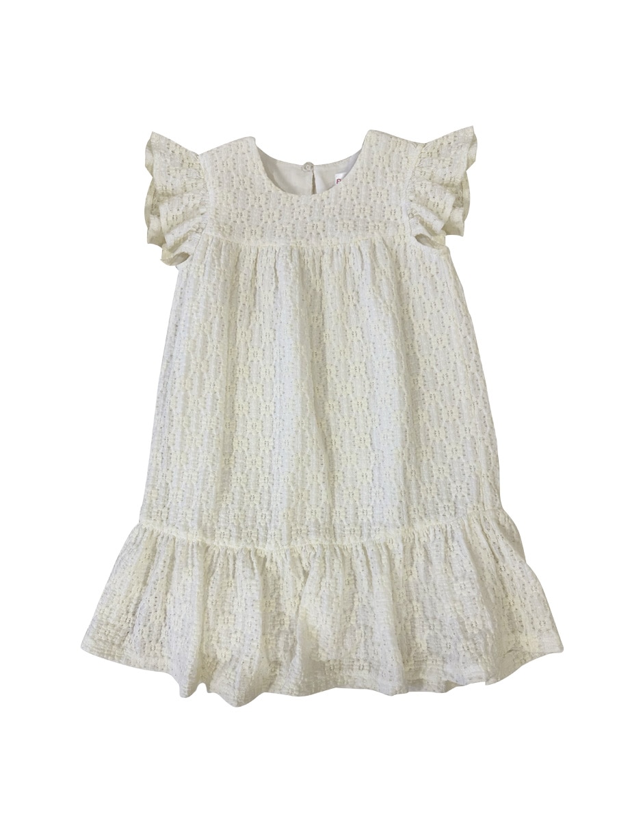 Vestido manga volantes para bebé niña 5