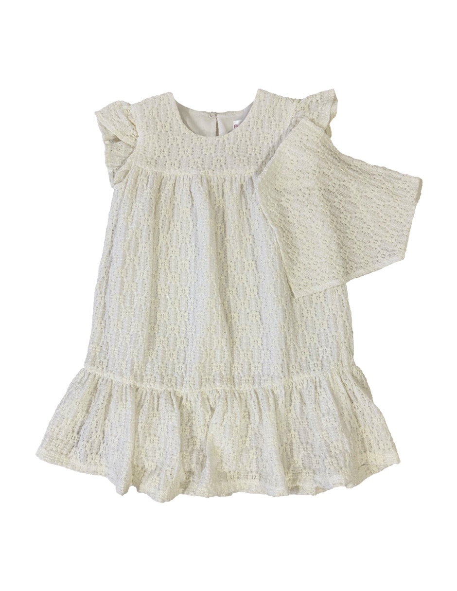 Vestido manga volantes para bebé niña