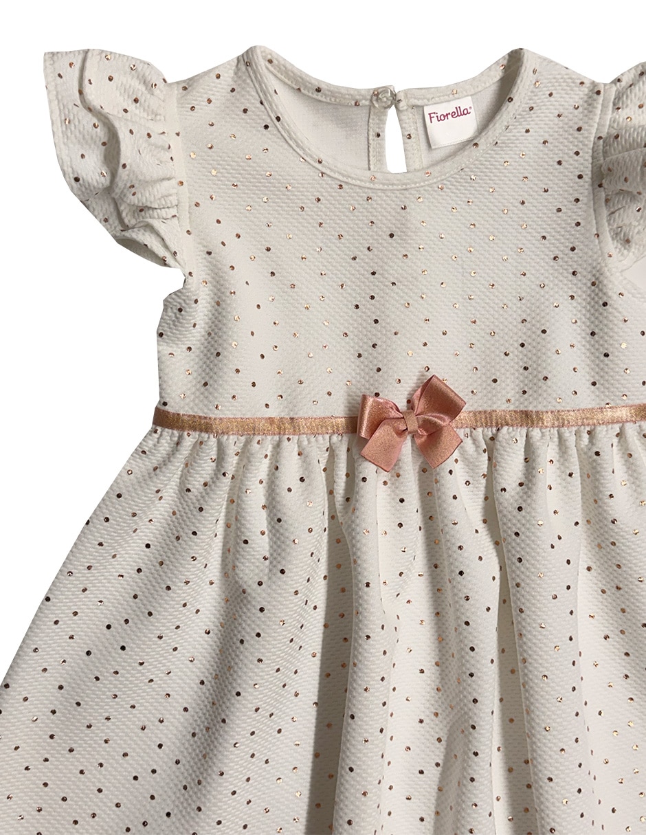 Vestido manga volantes para bebé niña 3