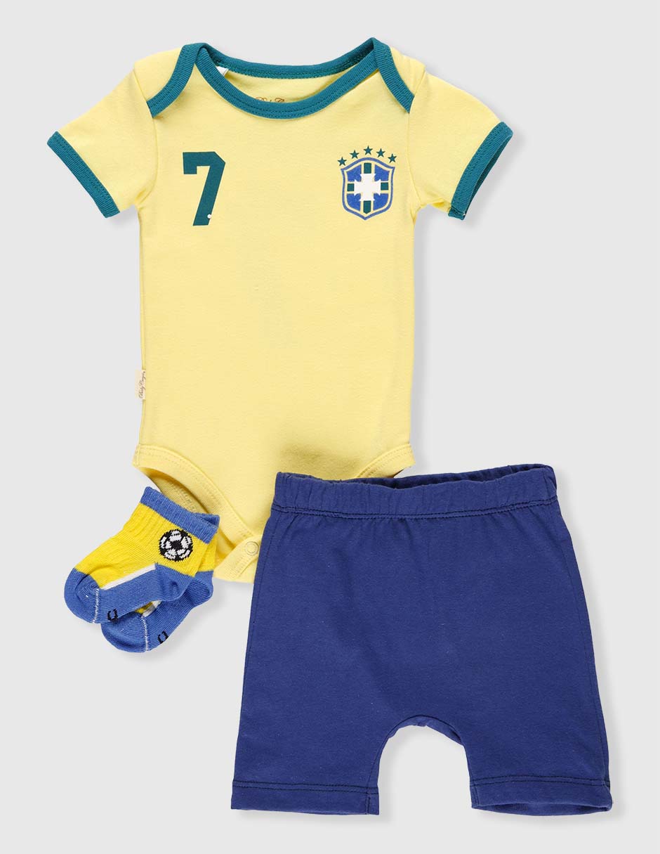 Conjunto deportivo mundial de algodón para bebé niño 3 piezas Conjunto deportivo mundial de algodón para bebé niño 3 piezas
