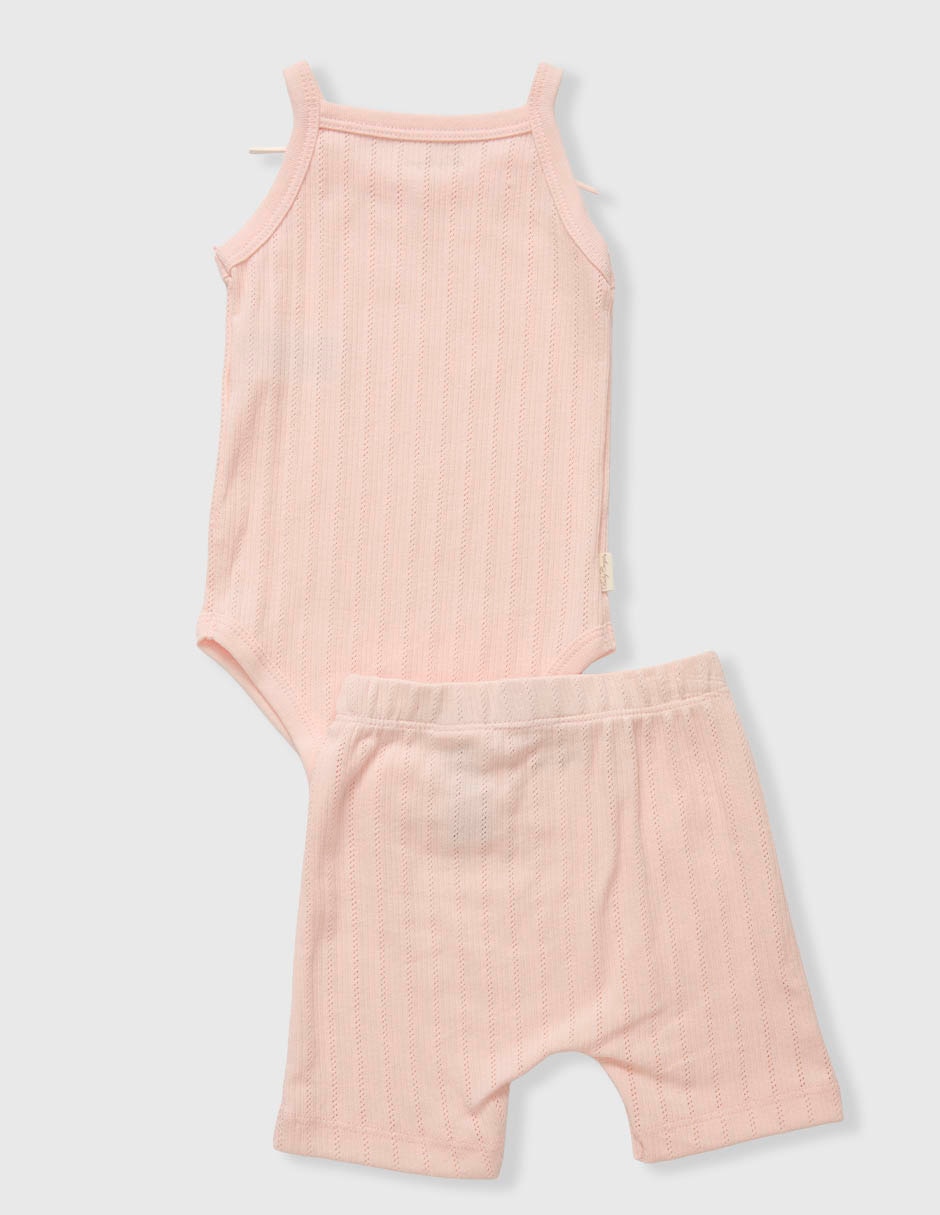 Conjunto casual baby campo de flores de algodón para bebé niña 5