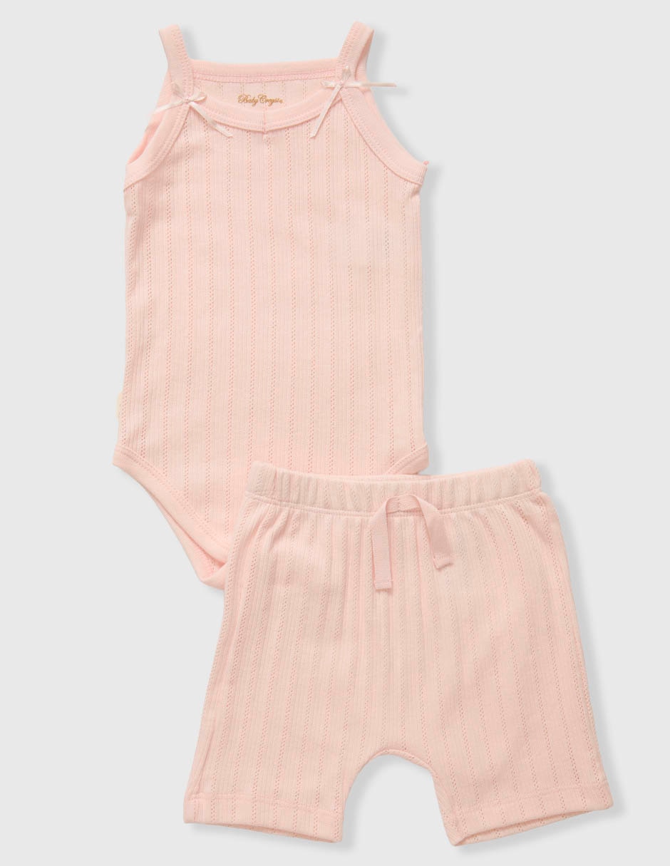 Conjunto casual baby campo de flores de algodón para bebé niña