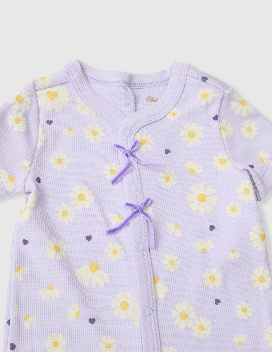 Mameluco baby creysi collection campo de flores de algodón para bebé niña