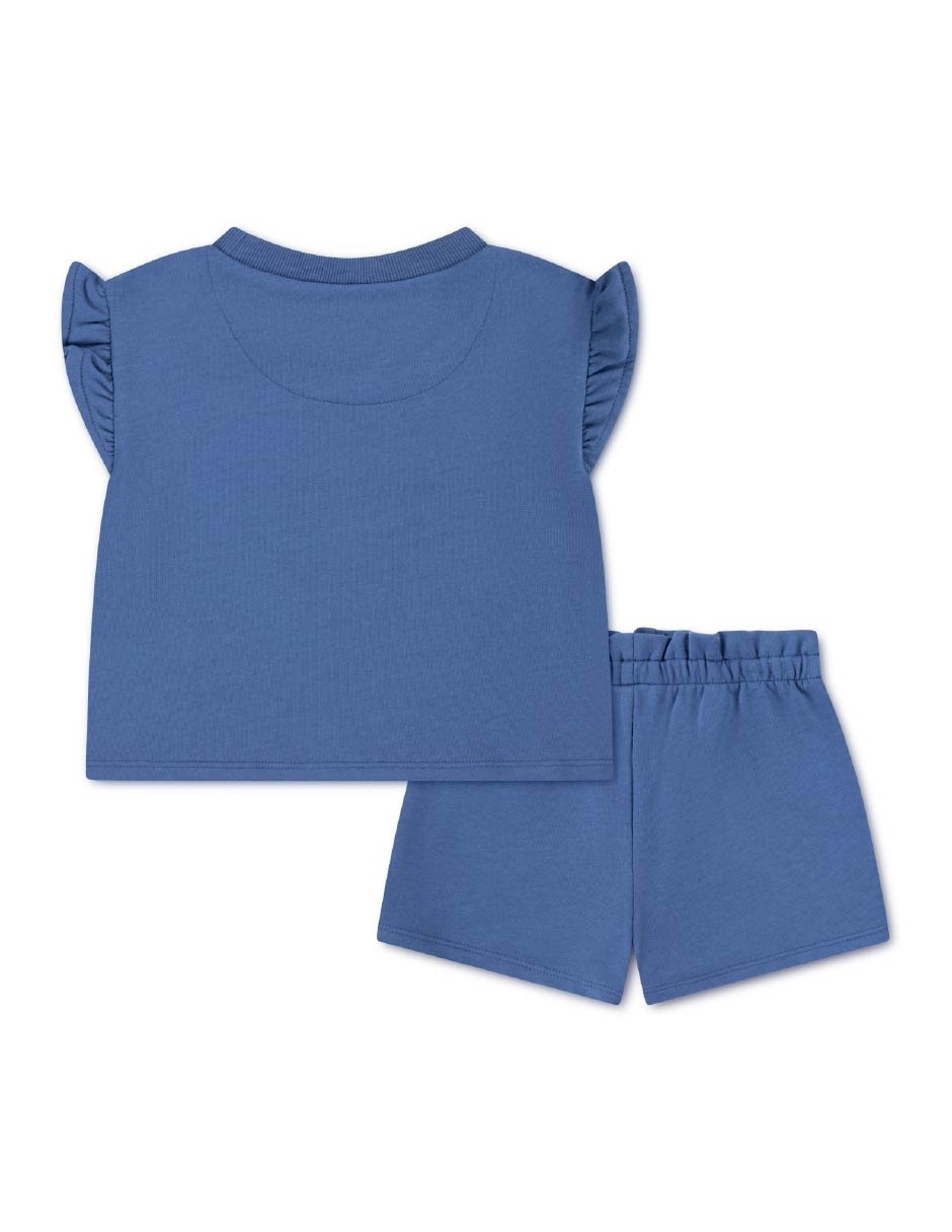 Conjunto deportivo regular con elástico para niña