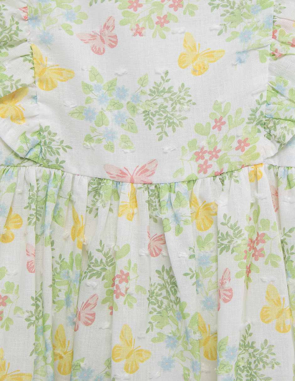 Vestido con suéter manga mariposa para bebé niña