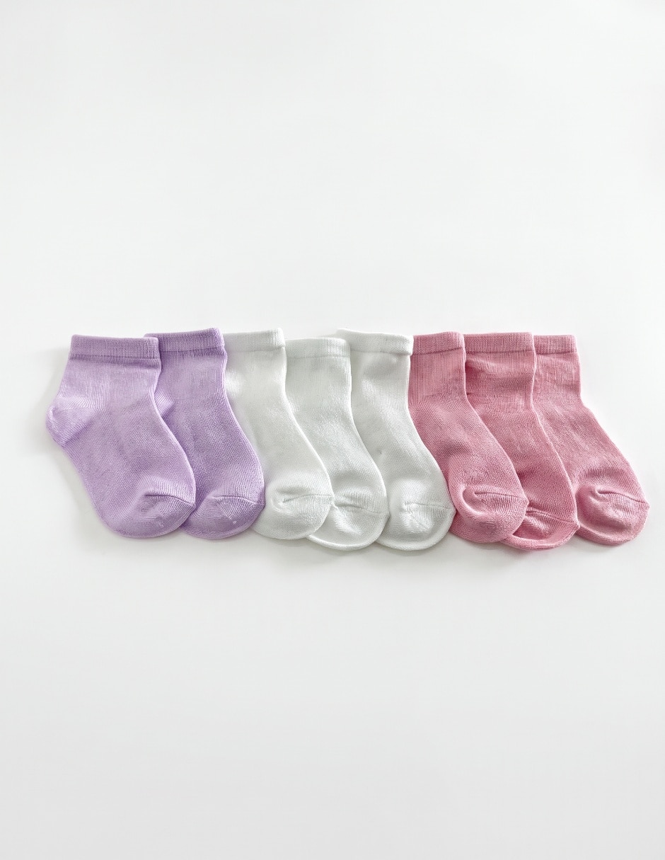 Set de calcetín de bambú para bebé niña 8 pares Set de calcetín de bambú para bebé niña 8 pares