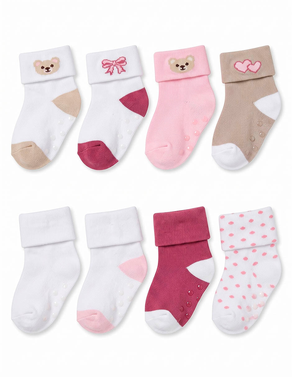 Set calcetín antiderrapante de algodón para bebé 8 pares 3