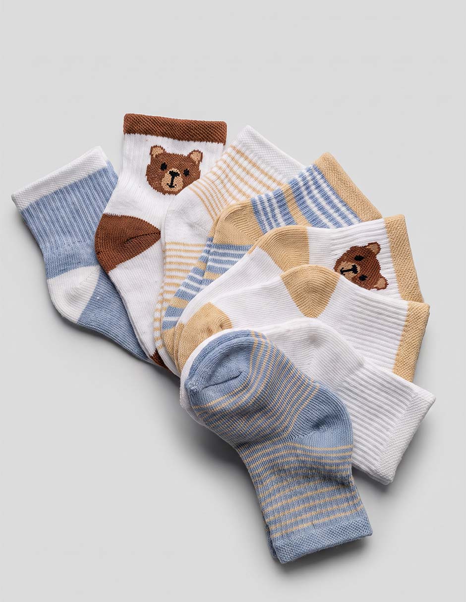 Set calcetines de algodón para niño 8 pares Set calcetines de algodón para niño 8 pares