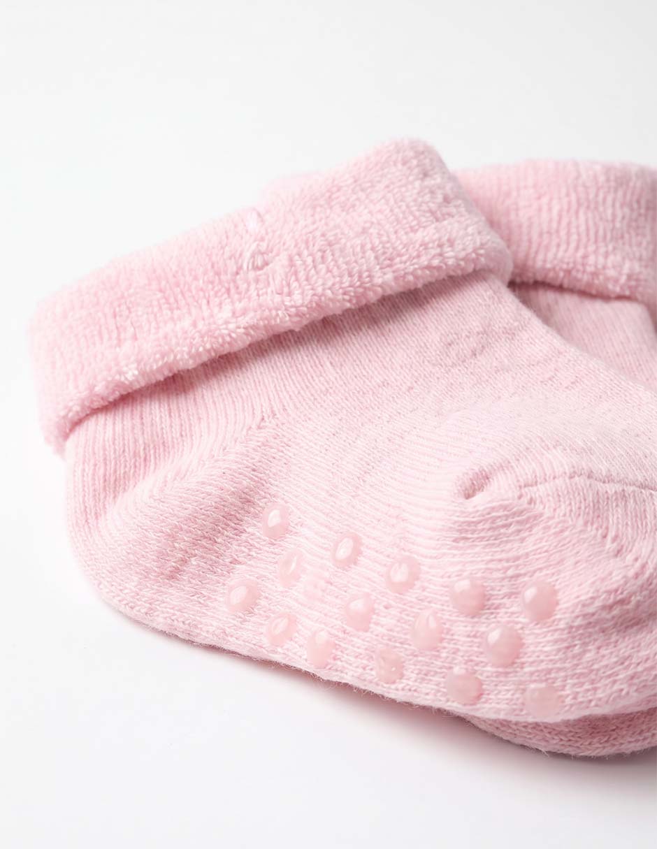 Set calcetín antiderrapante Mon Caramel Basics de algodón para niña 3 pares