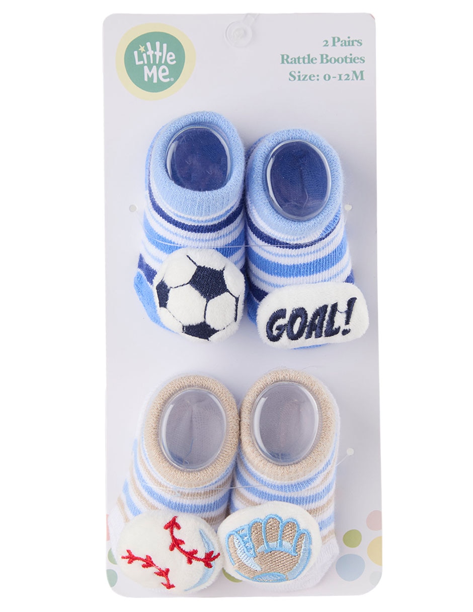 Calcetín Little Me De Algodón Para Bebé Niño 2 Pares
