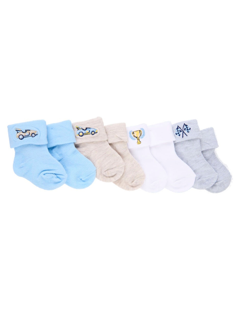 Set De Calcetín Antiderrapante Little Me De Algodón Para Bebé Niña 8 Pares