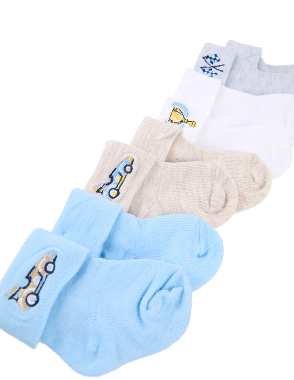 Set De Calcetín Antiderrapante Little Me De Algodón Para Bebé Niña 8 Pares