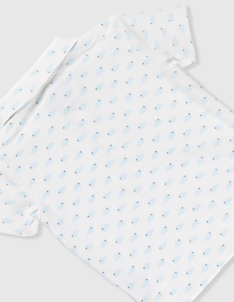 Playera tipo polo piquenique babies de algodón para niño