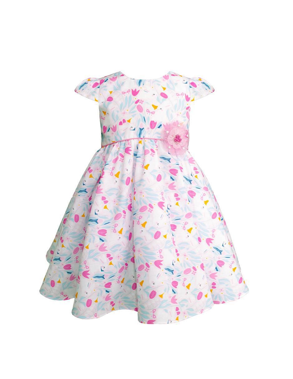 Vestido manga corta para bebé niña