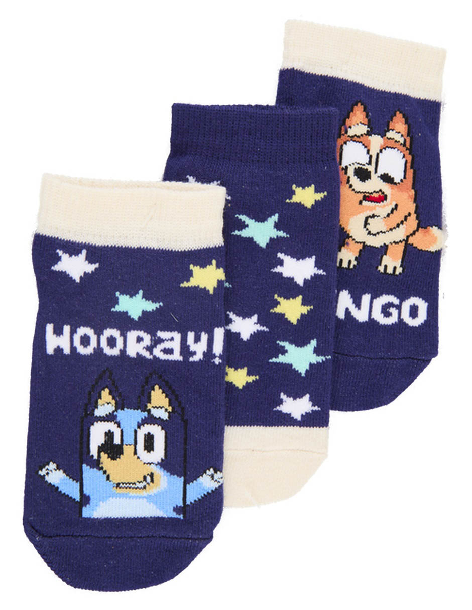 Set de tín y Bingo Bluey de algodón para bebé niño 3 pares Set de tín y Bingo Bluey de algodón para bebé niño 3 pares