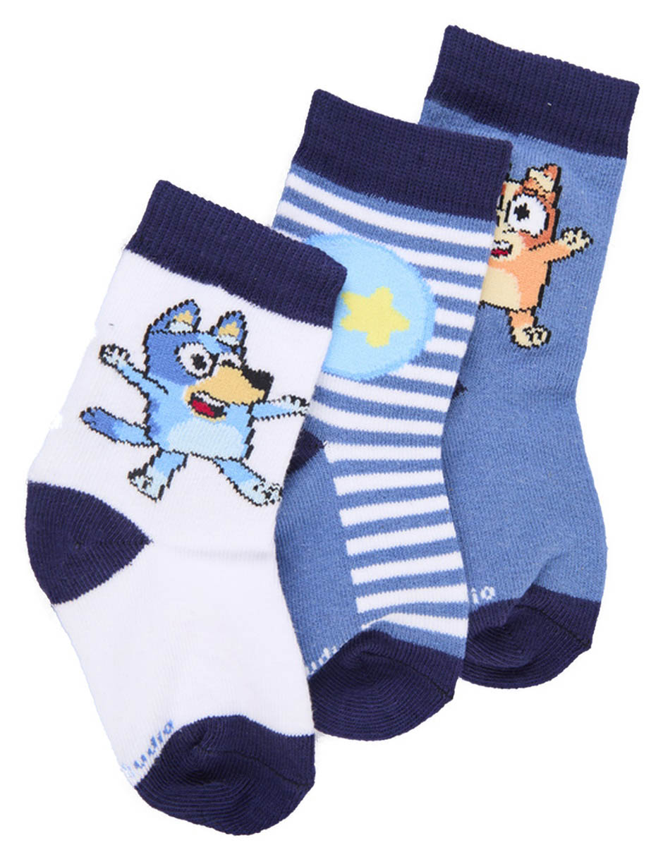 Set de calcetín y Bingo Bluey de algodón para bebé niño 3 pares