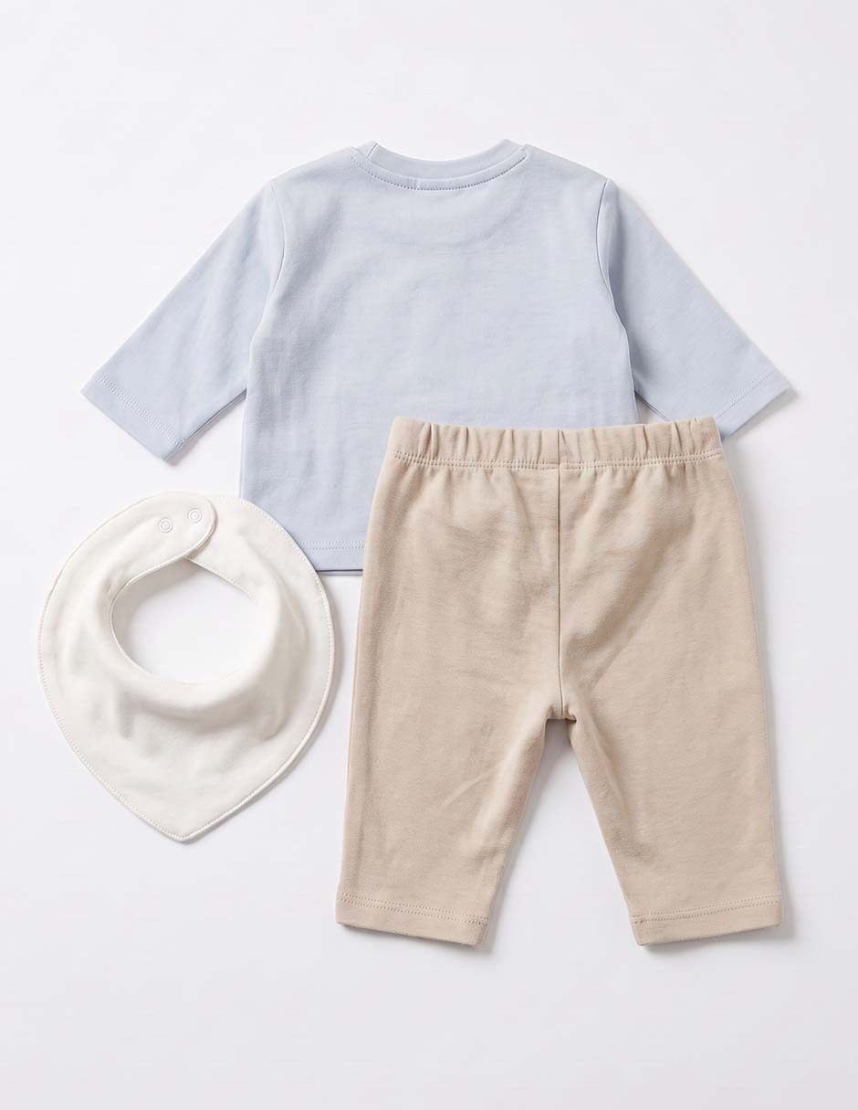 Conjunto casual de algodón para niño 3 piezas 4