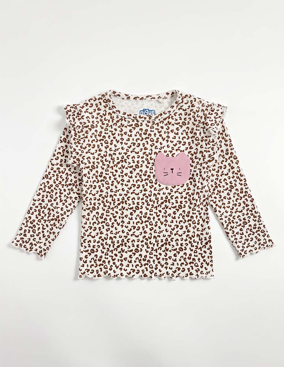 Playera manga larga para niña