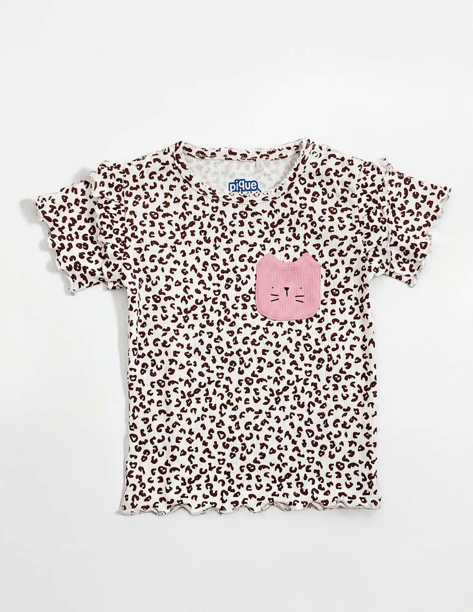 Playera manga corta para niña