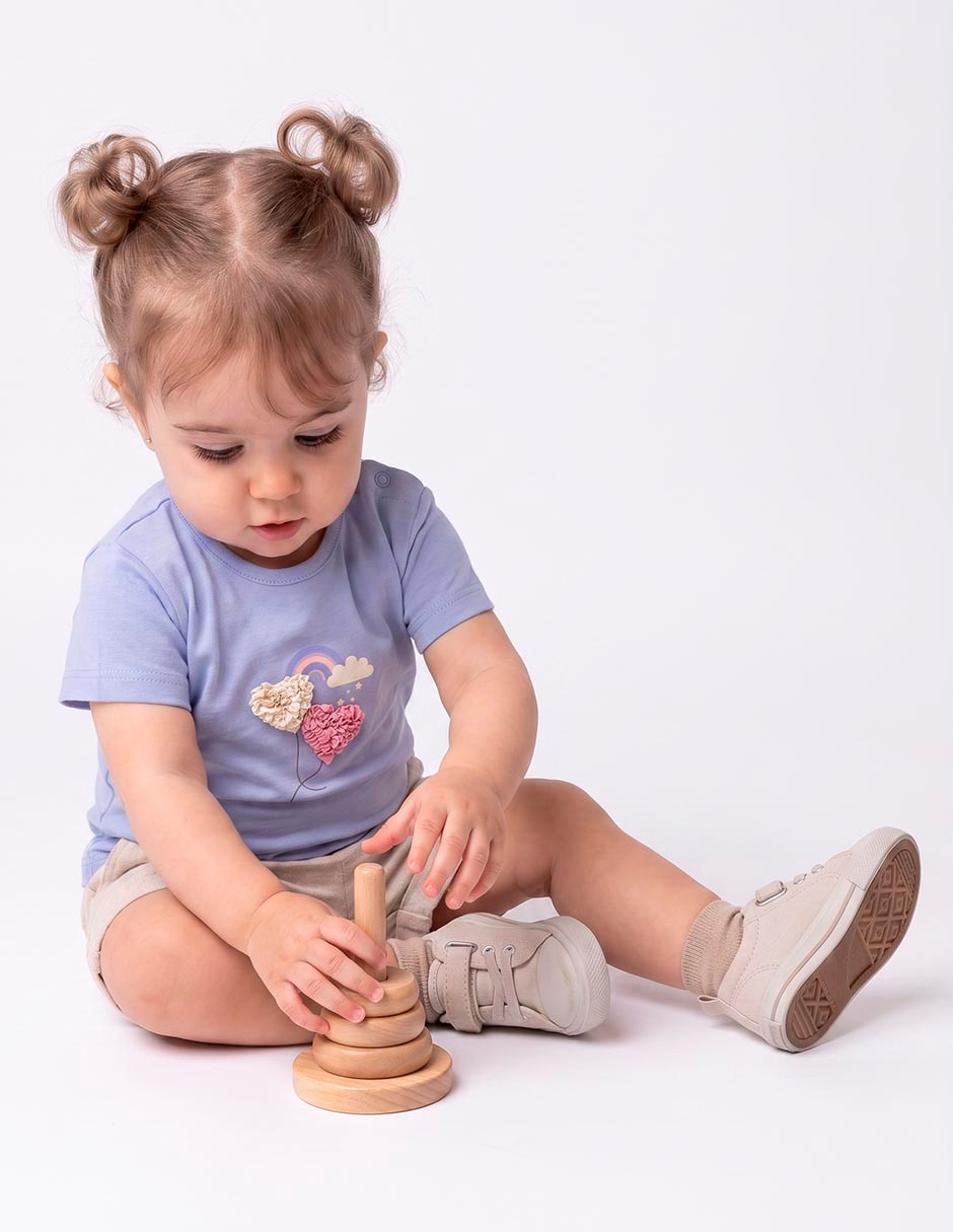 Playera manga corta para bebé niña Playera manga corta para bebé niña