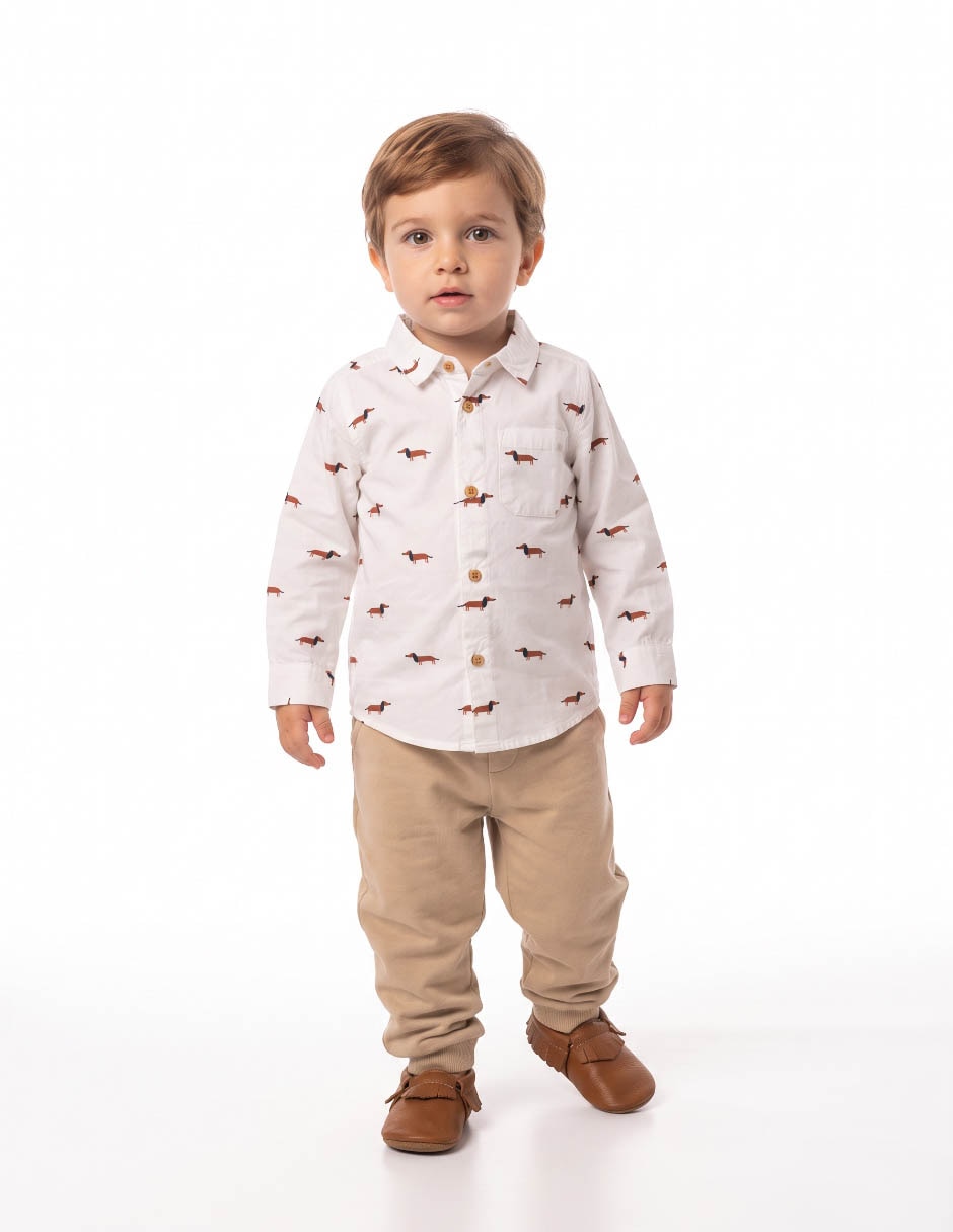 Camisa manga larga para bebé niño Camisa manga larga para bebé niño