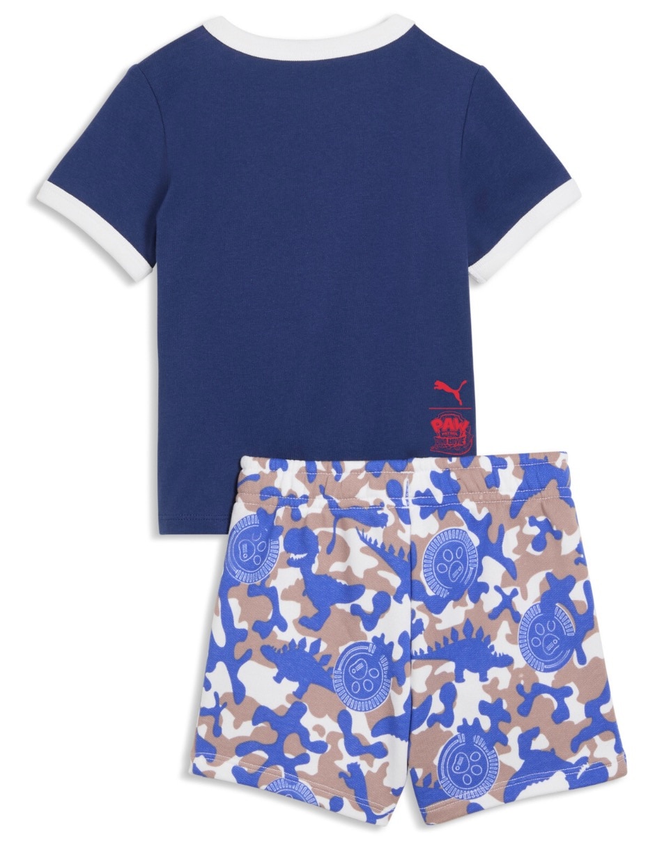 Conjunto casual puma x paw patrol minicats tee and shorts set inf de algodón para bebé niño 2