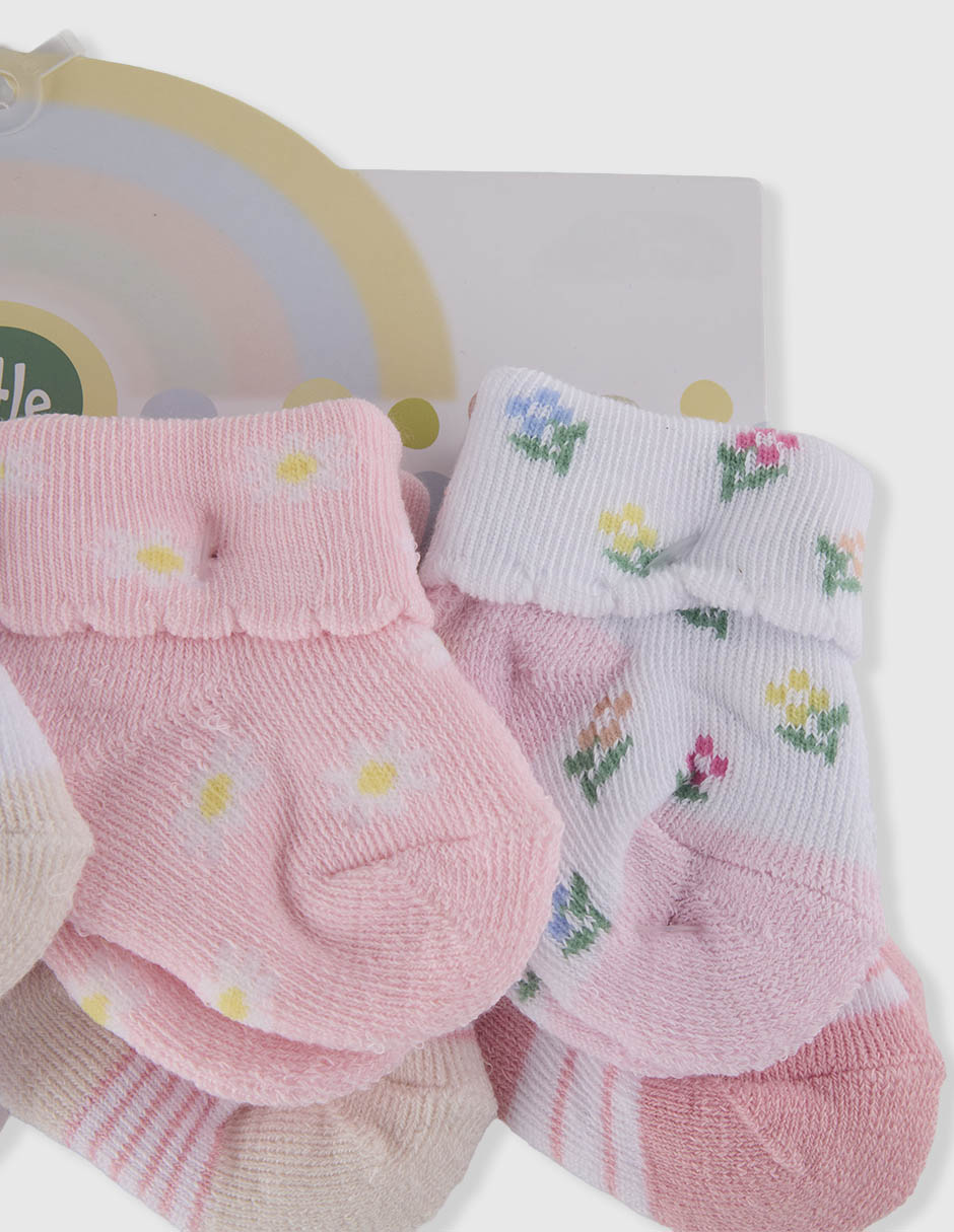 Calcetín Little Me De Algodón Para Bebé Niña 8 Pares