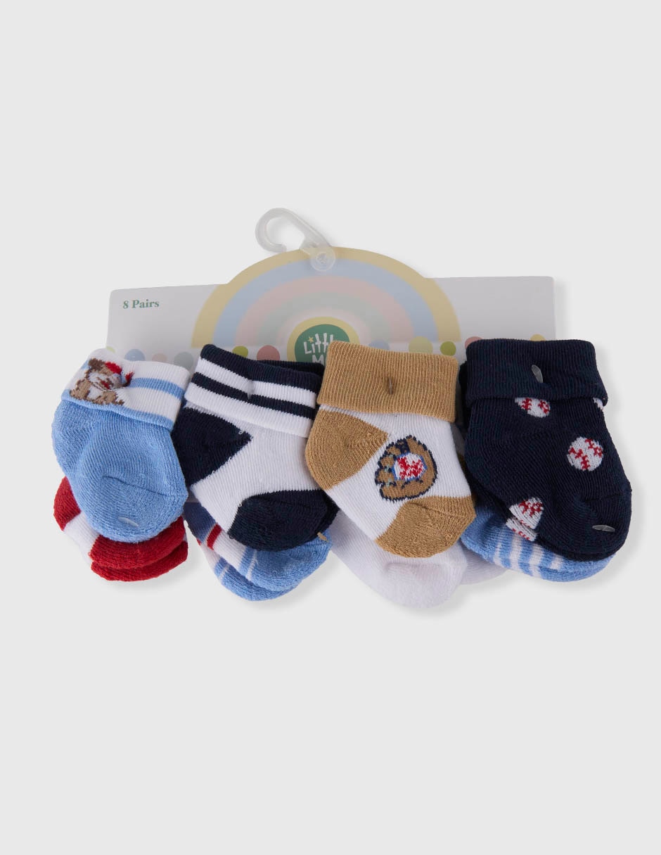 Set De Calcetín Little Me De Algodón Para Niño 8 Pares