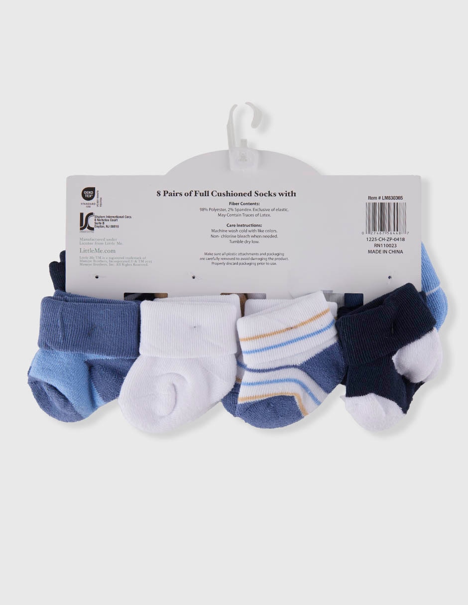 Set De Calcetín Little Me De Algodón Para Niño 8 Pares