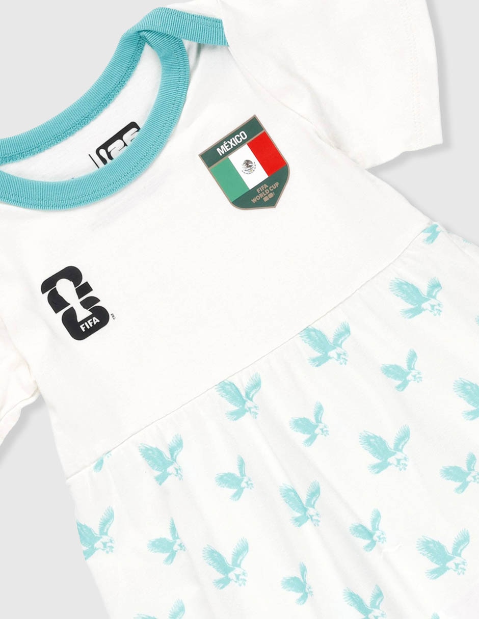 Vestido con calzón Fifa Fifa México manga regular para bebé niña