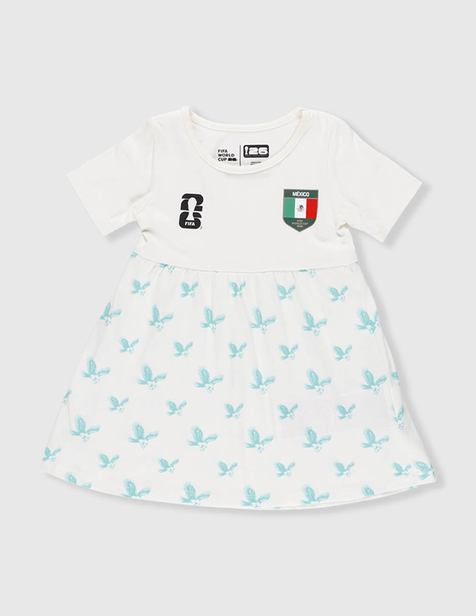 Vestido Fifa México manga regular para bebé niña