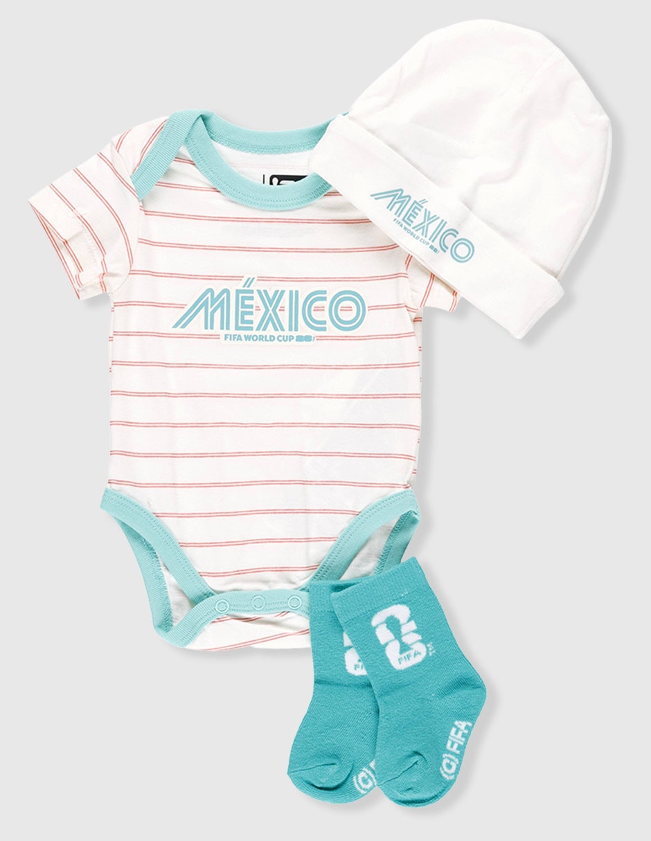 Conjunto casual fifa fifa méxico de algodón para bebé niña 3 piezas