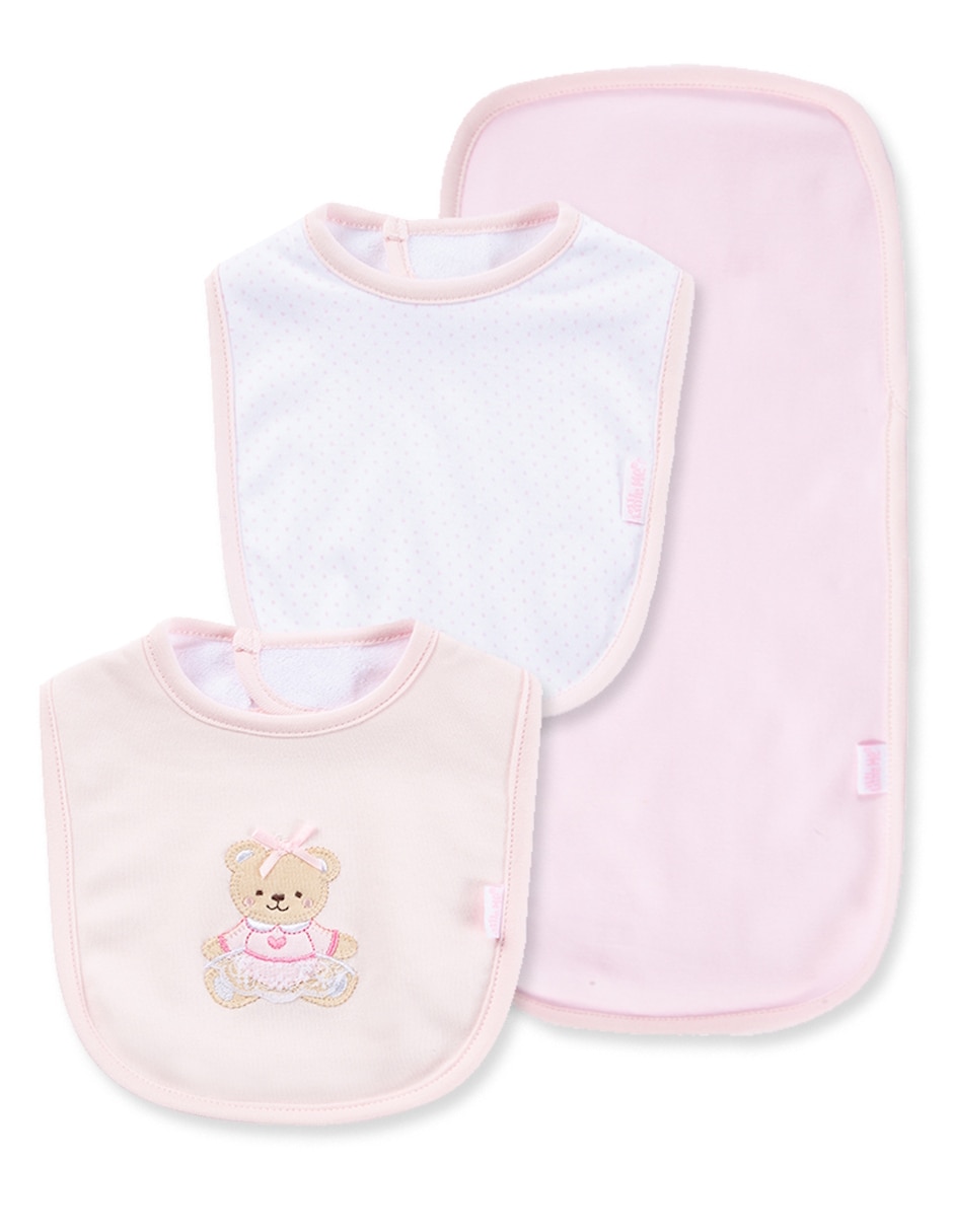 Set babero Little Me de algodón 3 piezas