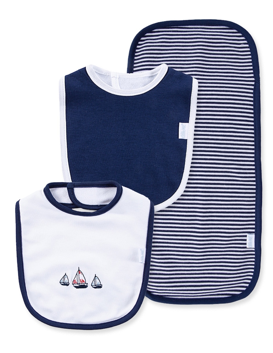 Set Babero Sin Familia O Colección Estampado Diferentes Diseños De Algodón 3 Piezas (Si Aplica)
