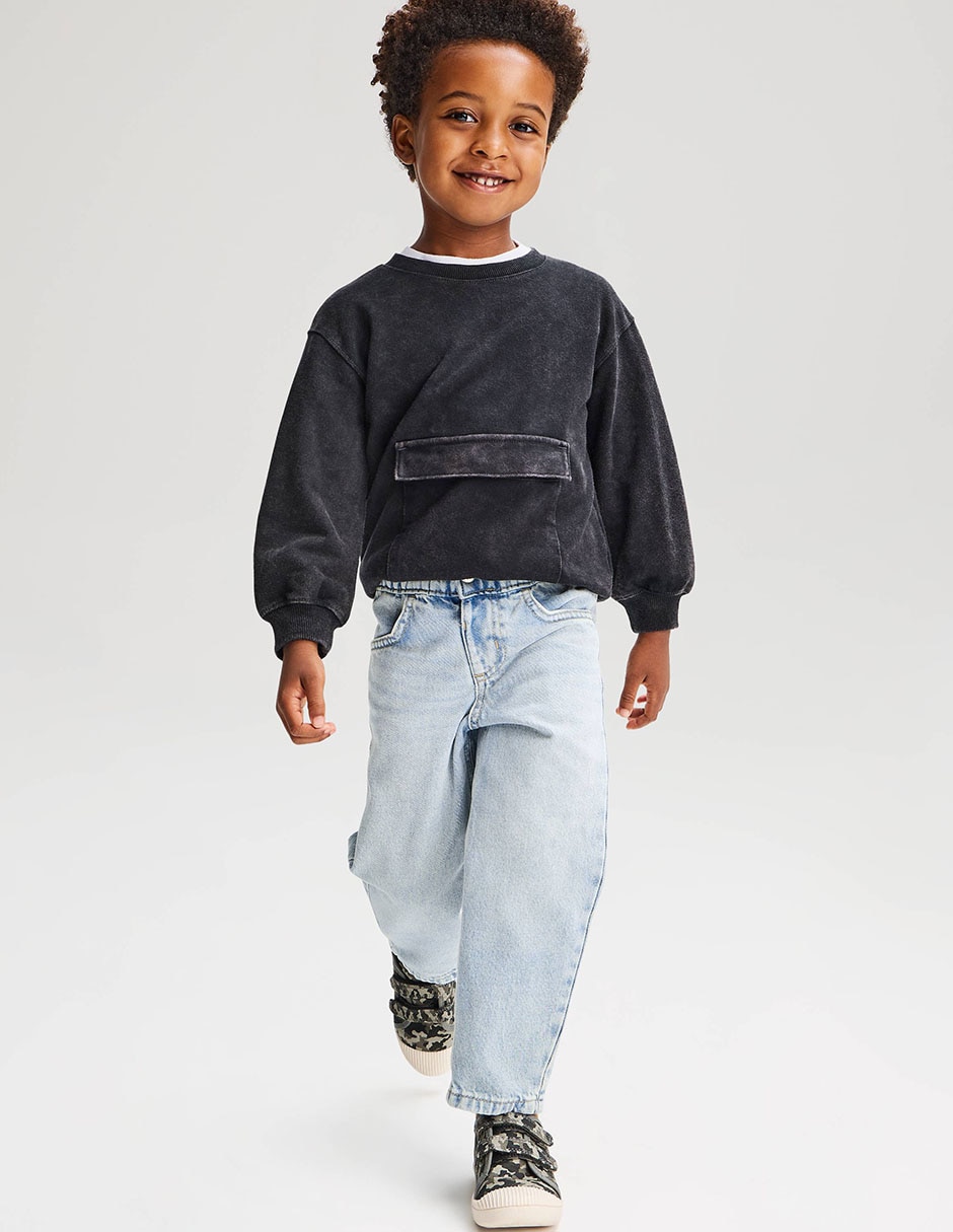 Jeans straight lavado medio para niño Jeans straight lavado medio para niño