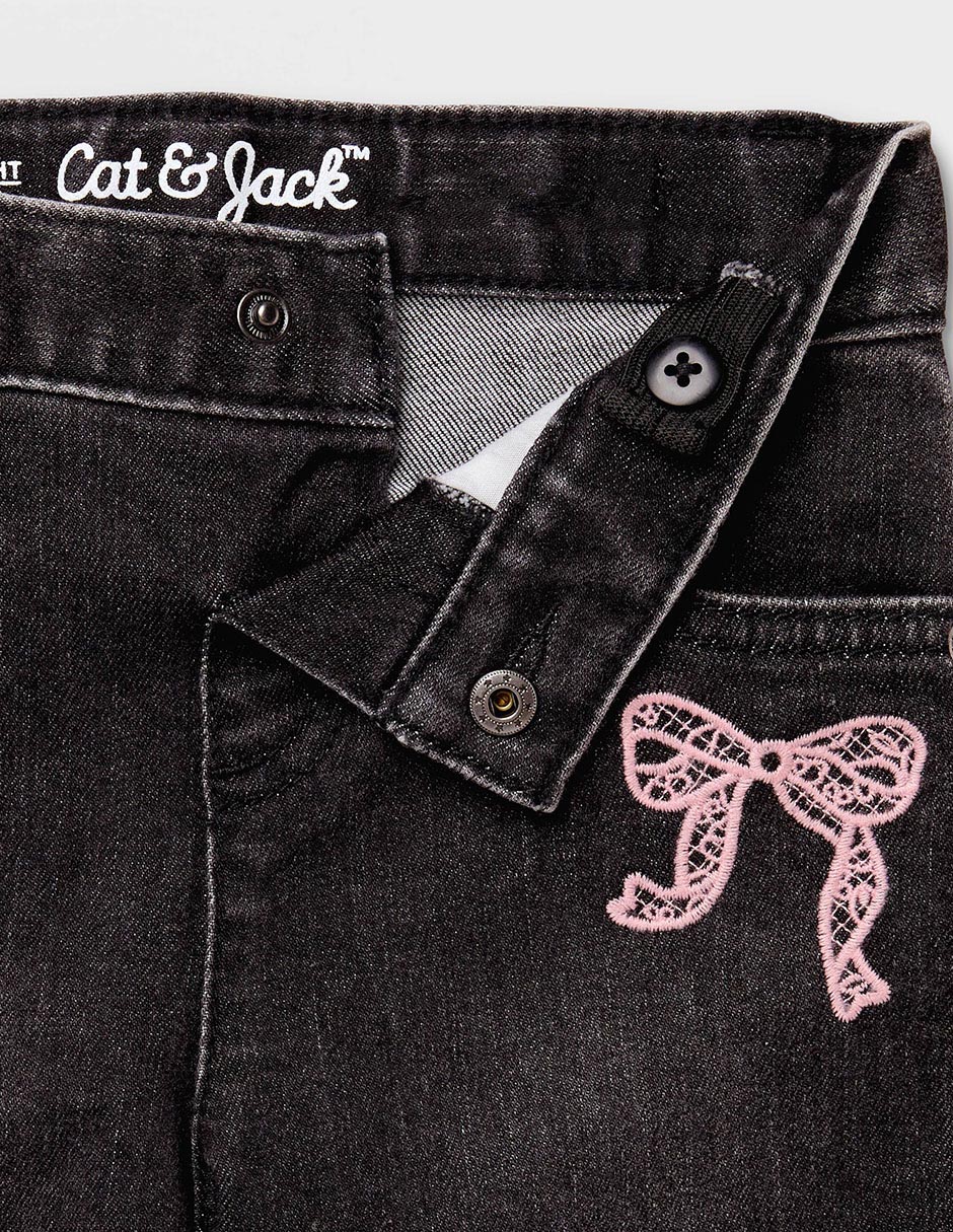 Jeans straight lavado obscuro para niña 2