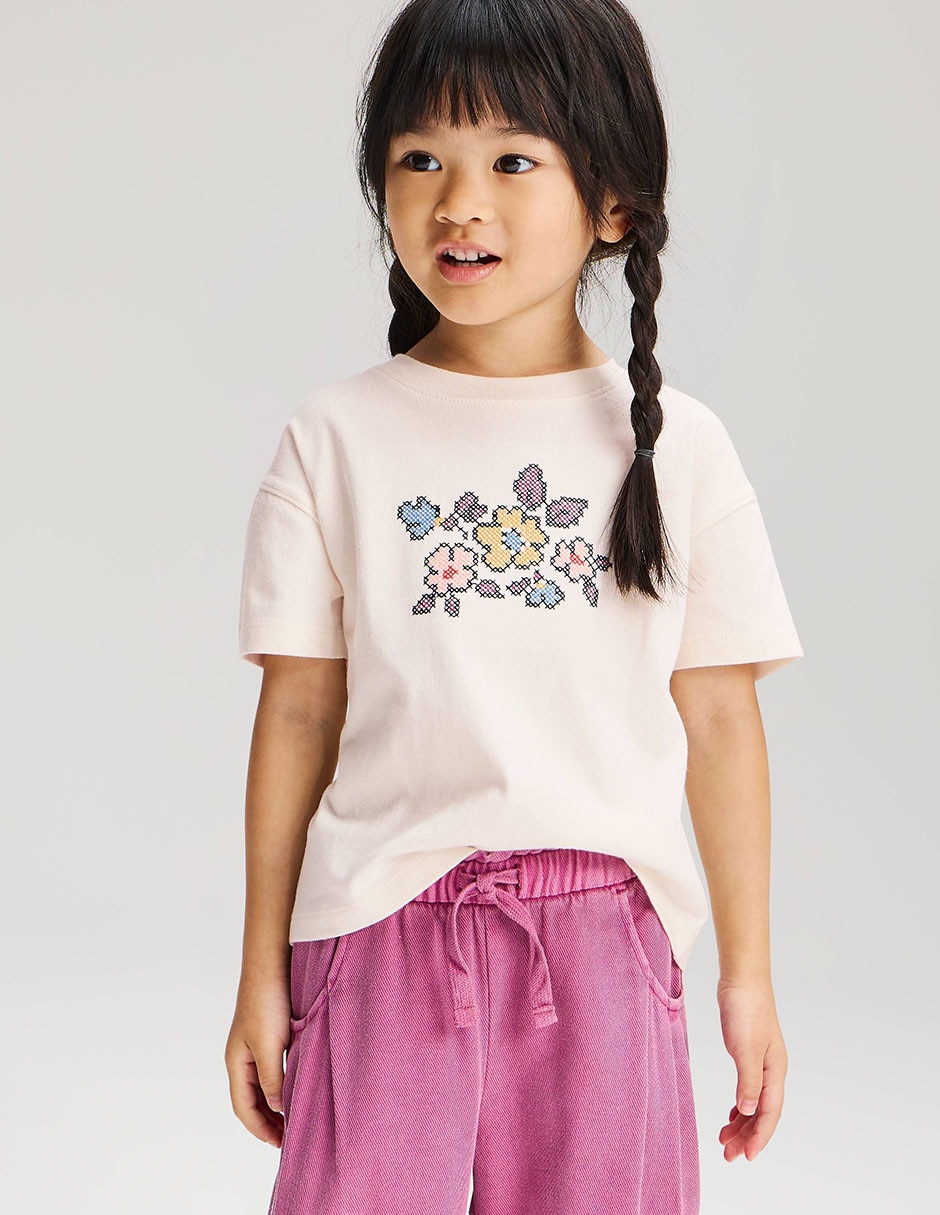 Playera manga corta para bebé niña Playera manga corta para bebé niña
