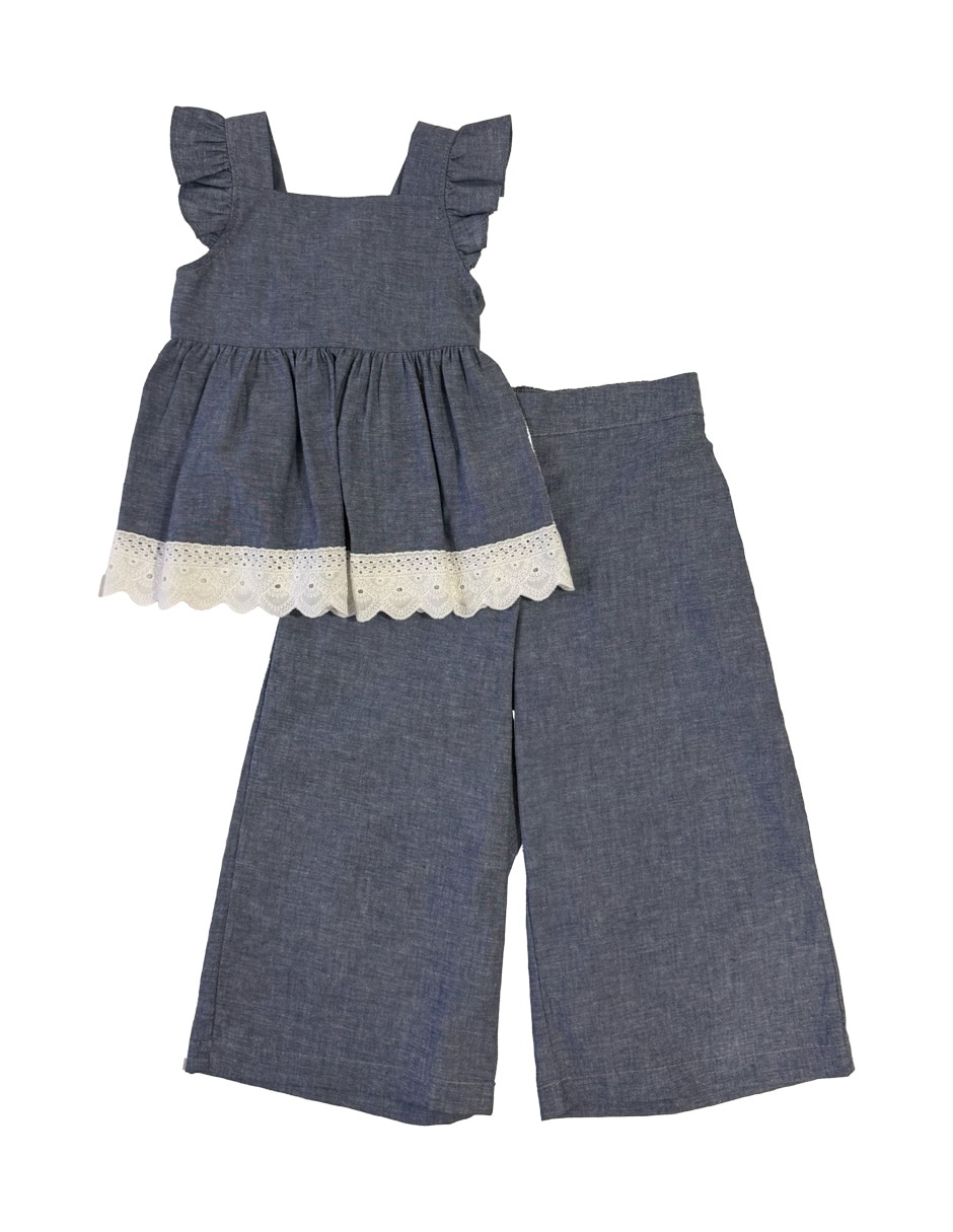 Conjunto pantalón Fiorella de algodón para bebé niña