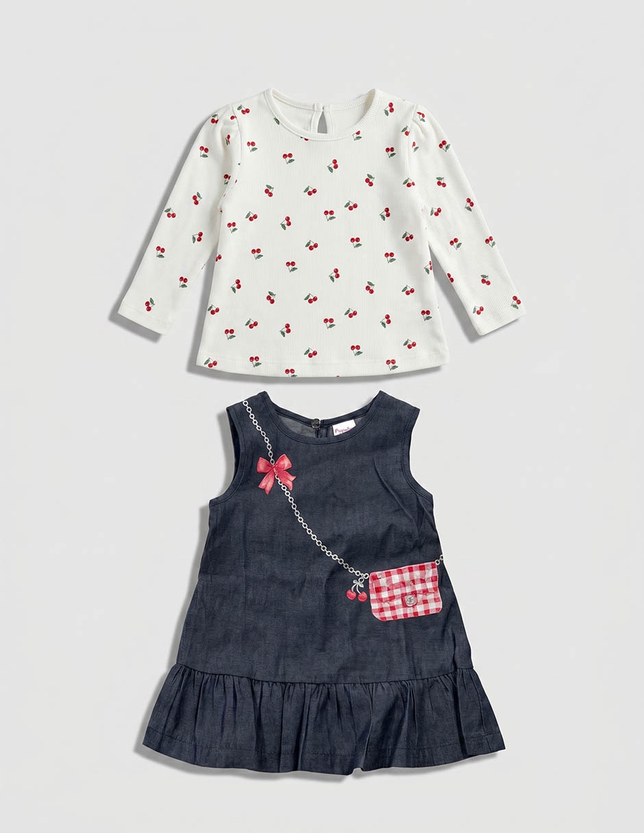Conjunto Fiorella de algodón para bebé niña