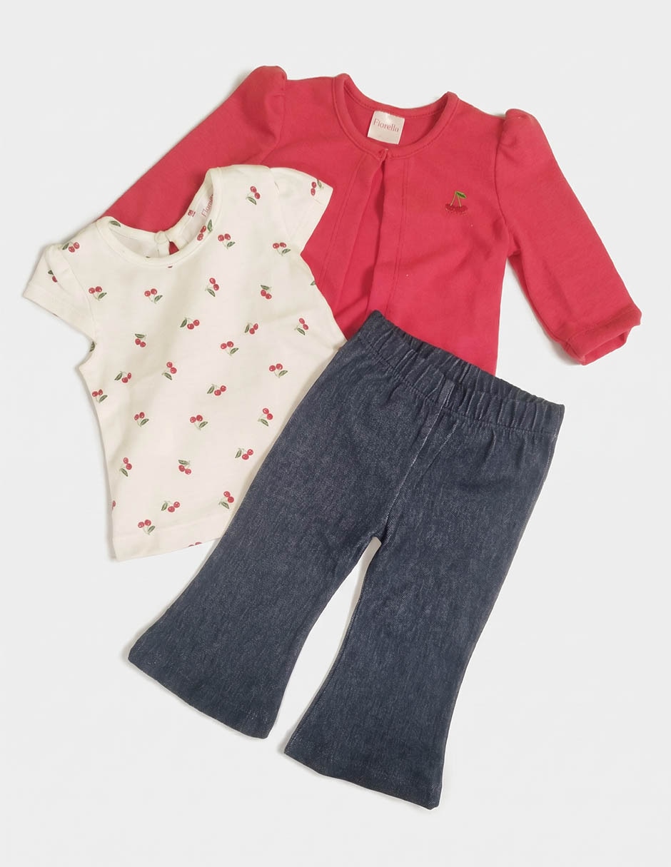 Conjunto Casual Fiorella  De Algod—n Para BebŽ Ni–a