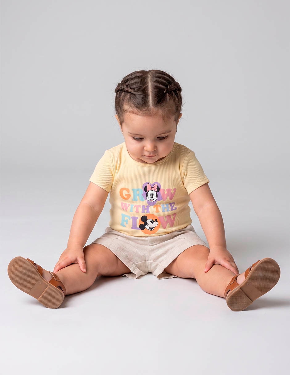 Set playera minnie mouse manga corta para bebé niña