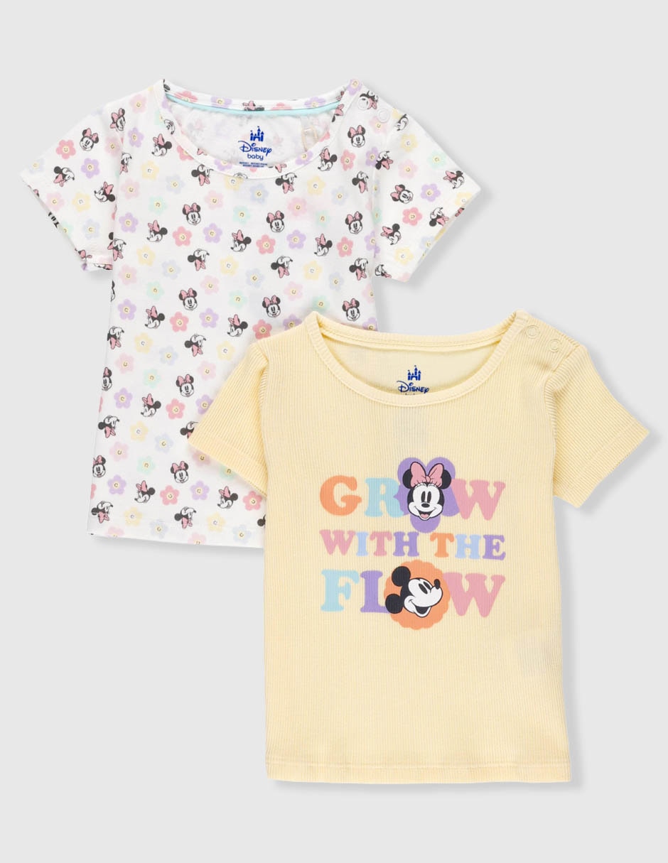 Set playera minnie mouse manga corta para bebé niña 2