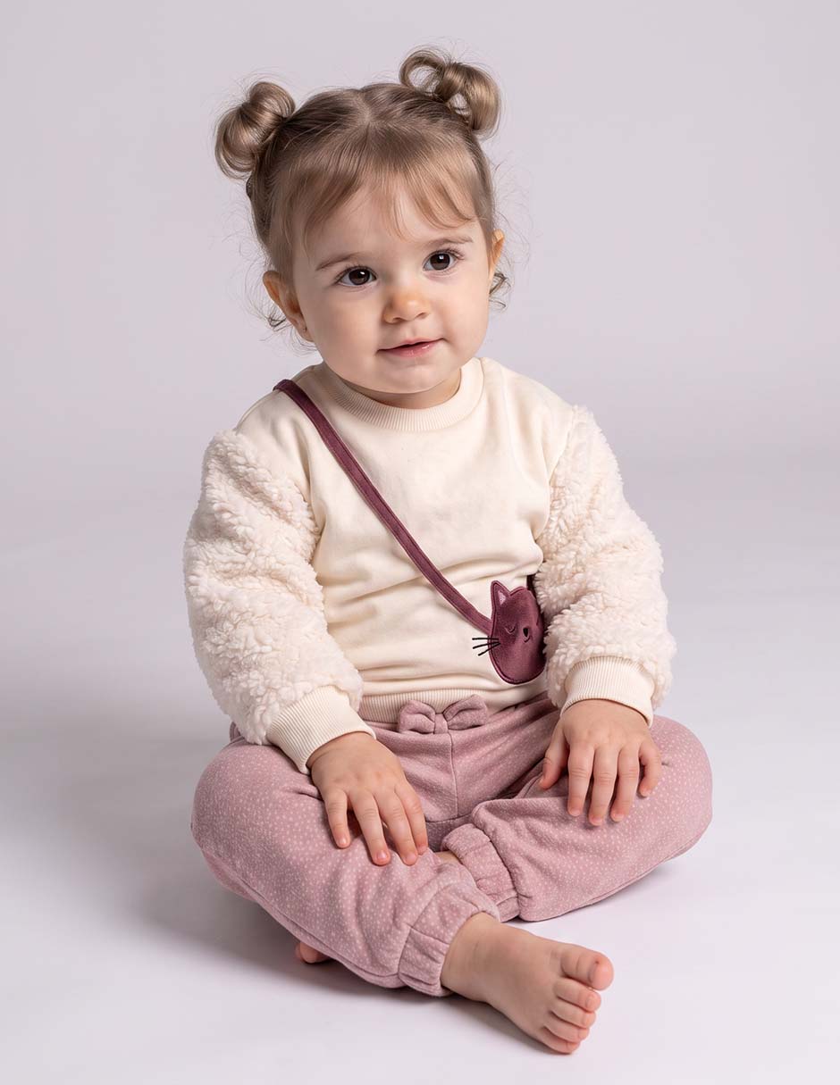 Conjunto piquenique de algodón para niña 2 piezas
