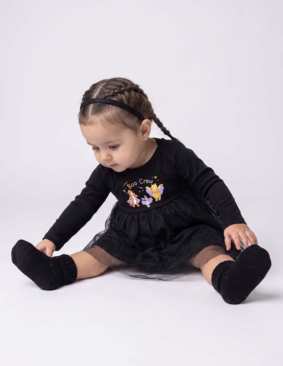 Vestido piquenique manga larga para niña Vestido piquenique manga larga para niña