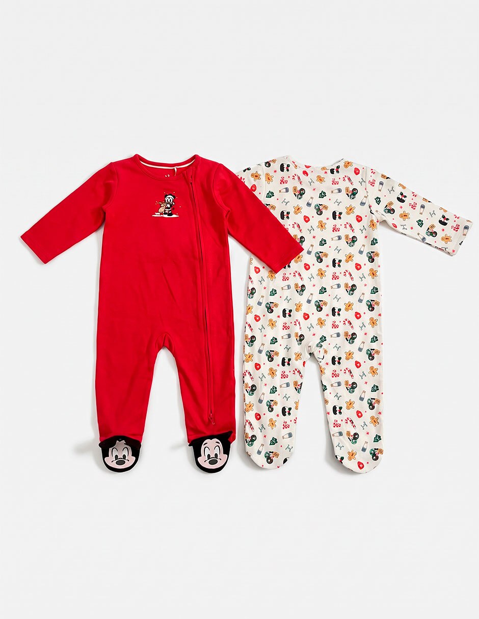 Set de mamelucos Mickey Mouse de algodón bebé 3