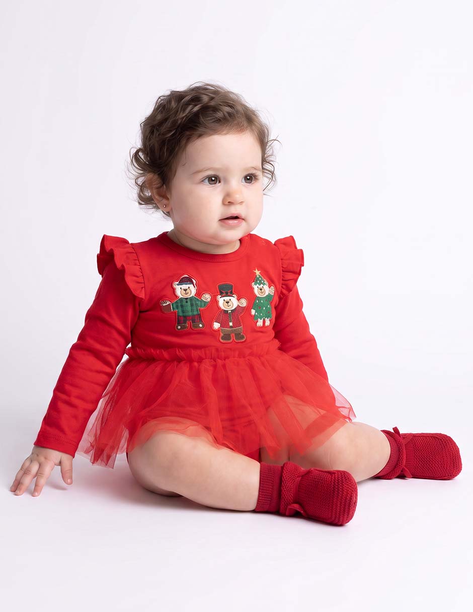 Vestido manga larga para bebé niña